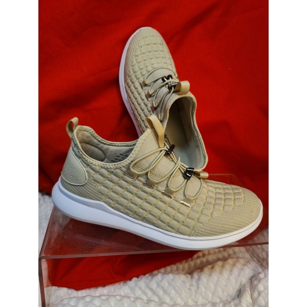 Womens Propet Travelbound Walking Sneakers Shoes EXCELLENT Khaki Sand Beige sz10